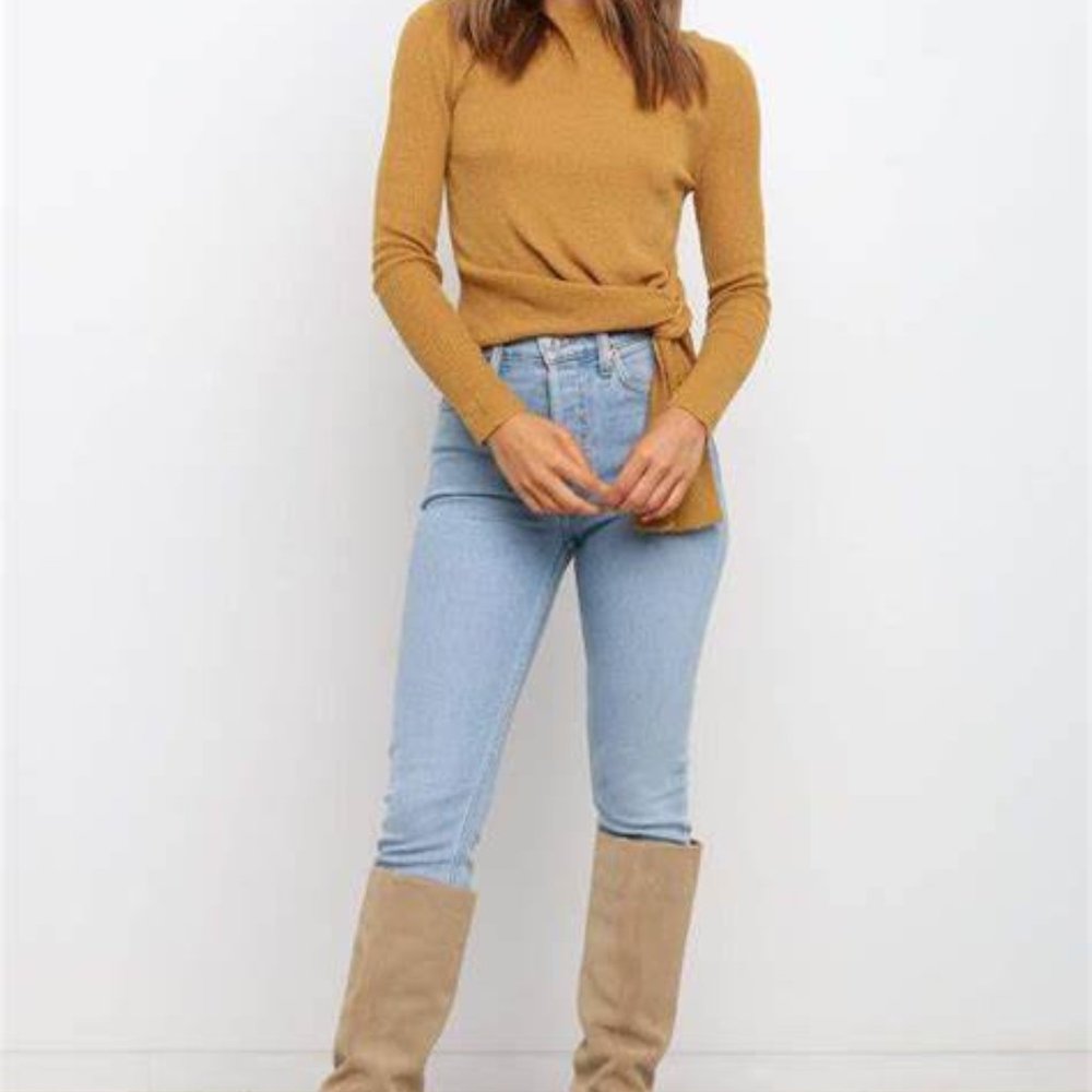 Petal & Pup Mustard Turtleneck Sweater